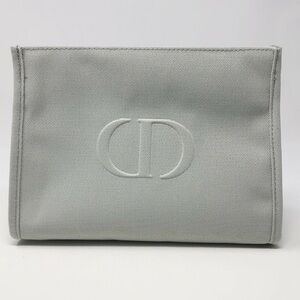 Grey Christian Dior cosmetic pouch